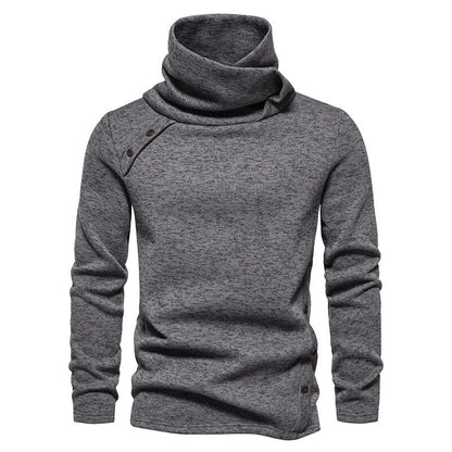 Pull col roulé homme – Pull à boutons design élégant pour hiver et casual