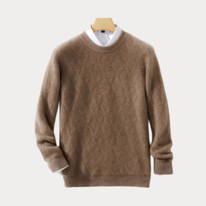 Pull en tricot homme – Pull col rond confortable en laine pour hiver