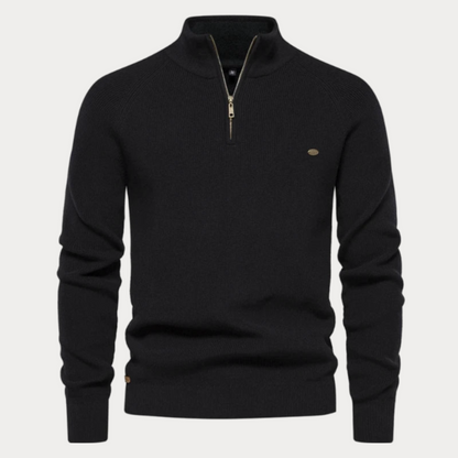 Pull homme avec fermeture éclair – Sweat-shirt confortable en coton pour casual chic