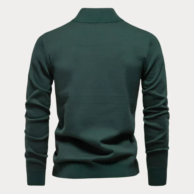 Pull homme avec fermeture éclair quart – Sweatshirt élégant et confortable en coton