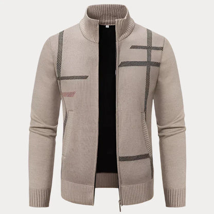 Pull homme col montant – Pull élégant avec poches latérales pour hiver