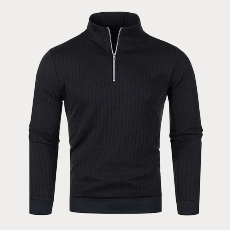 Pull à demi-zip homme – Sweat-shirt confortable en coton pour casual et sport