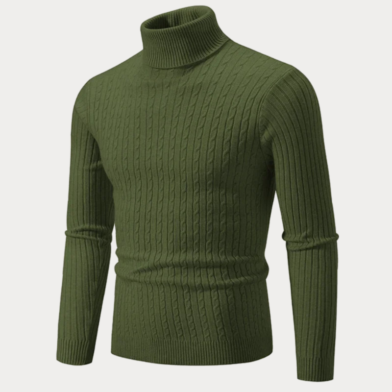 Pull col roulé ajusté homme – Pull en laine doux et élégant pour hiver