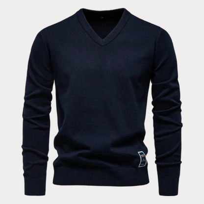 Pull col en V homme – Pull classique en coton doux et confortable pour toutes occasions