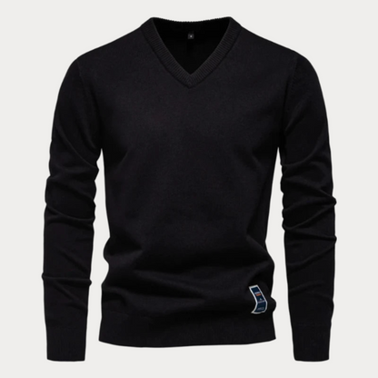 Pull col en V homme – Pull classique en coton doux et confortable pour toutes occasions