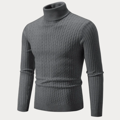 Pull col roulé ajusté homme – Pull en laine doux et élégant pour hiver