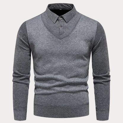 Pull en tricot homme – Pull confortable avec col pour hiver et casual chic