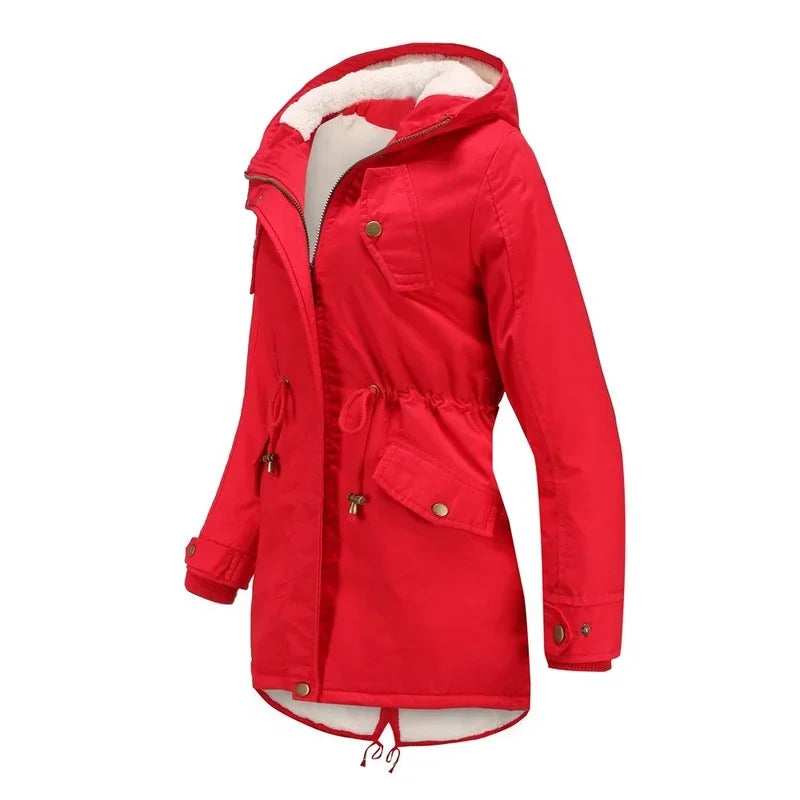 Parka femme – Veste chaude imperméable avec capuche pour hiver élégant