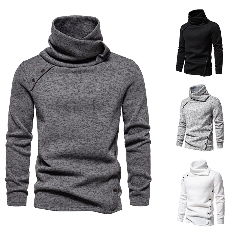 Pull col roulé homme – Pull à boutons design élégant pour hiver et casual