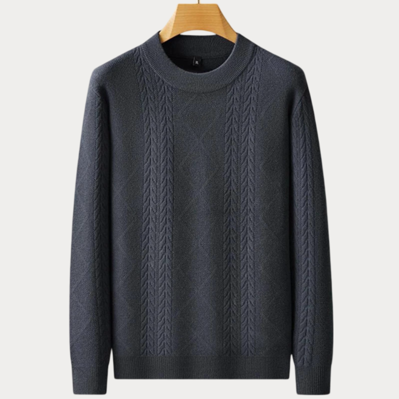 Pull en maille homme – Pull col rond confortable en tricot pour l'hiver