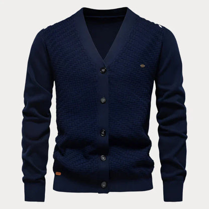 Cardigan homme décolleté en V – Pull élégant avec boutons pour toutes occasions