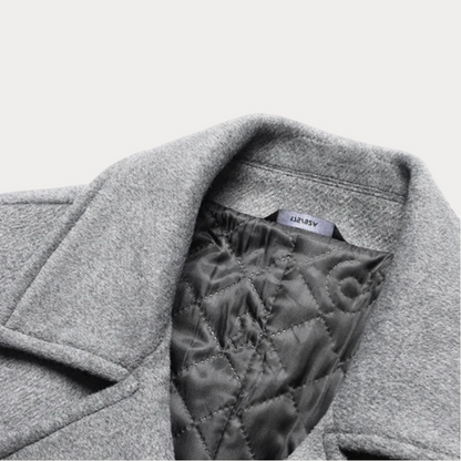 Manteau long homme – Manteau double boutonnage avec col à revers élégant