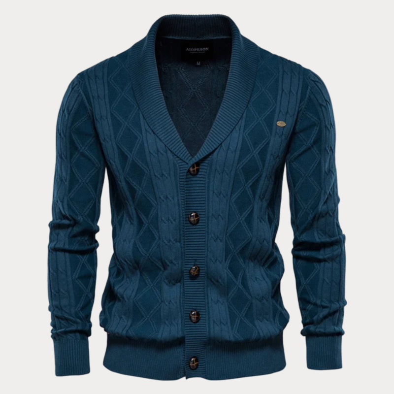 Cardigan homme col en V – Cardigan élégant avec boutons en laine pour automne