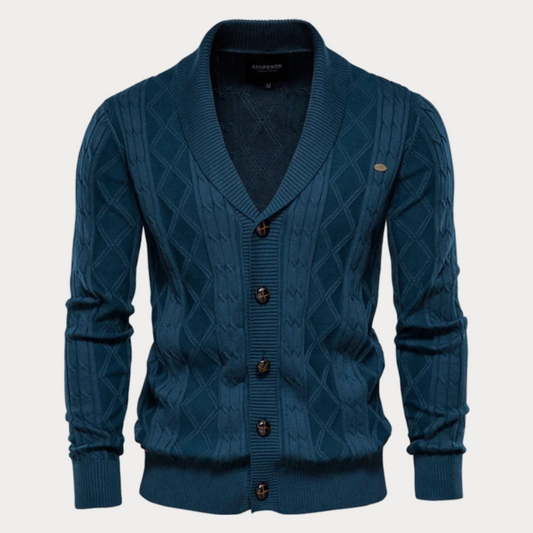 Cardigan homme col en V – Cardigan élégant avec boutons en laine pour automne