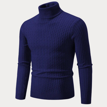 Pull col roulé ajusté homme – Pull en laine doux et élégant pour hiver