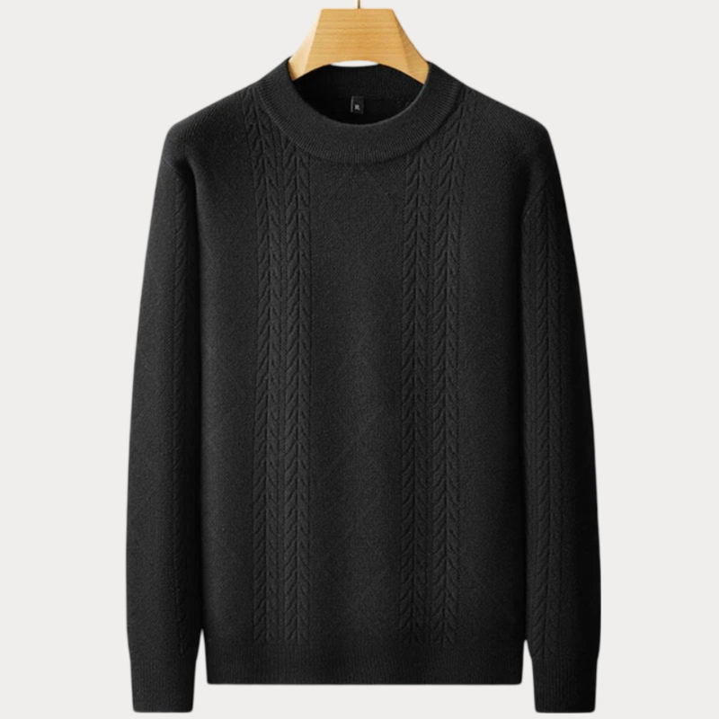 Pull en maille homme – Pull col rond confortable en tricot pour l'hiver