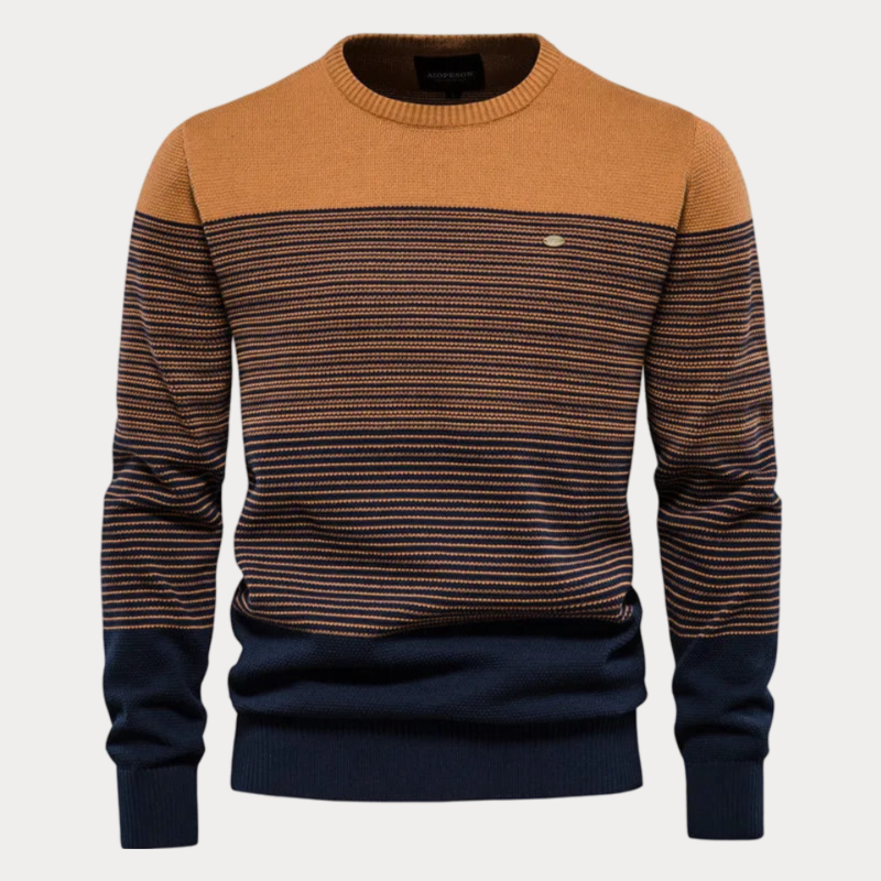 Pull en tricot homme – Pull col rond confortable en laine pour hiver élégant