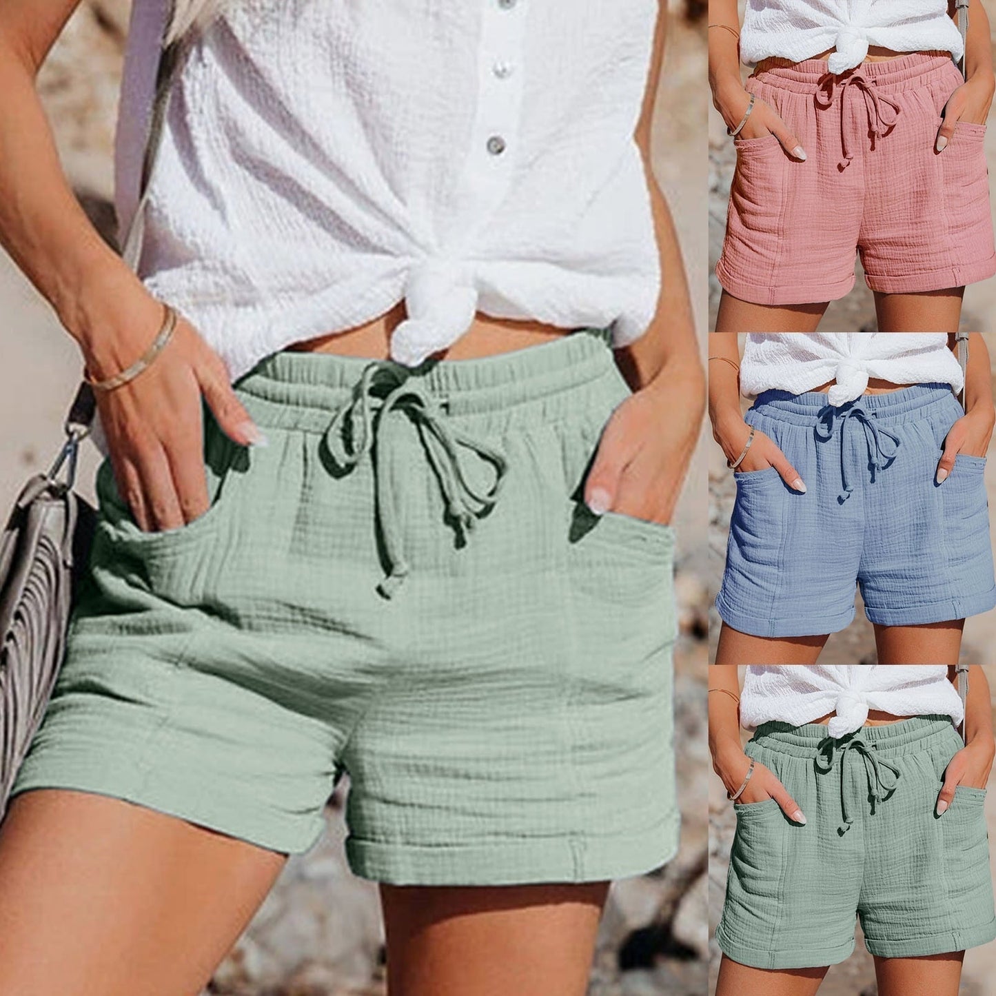 Shorts femme – Shorts avec cordon de serrage confortables et tendance