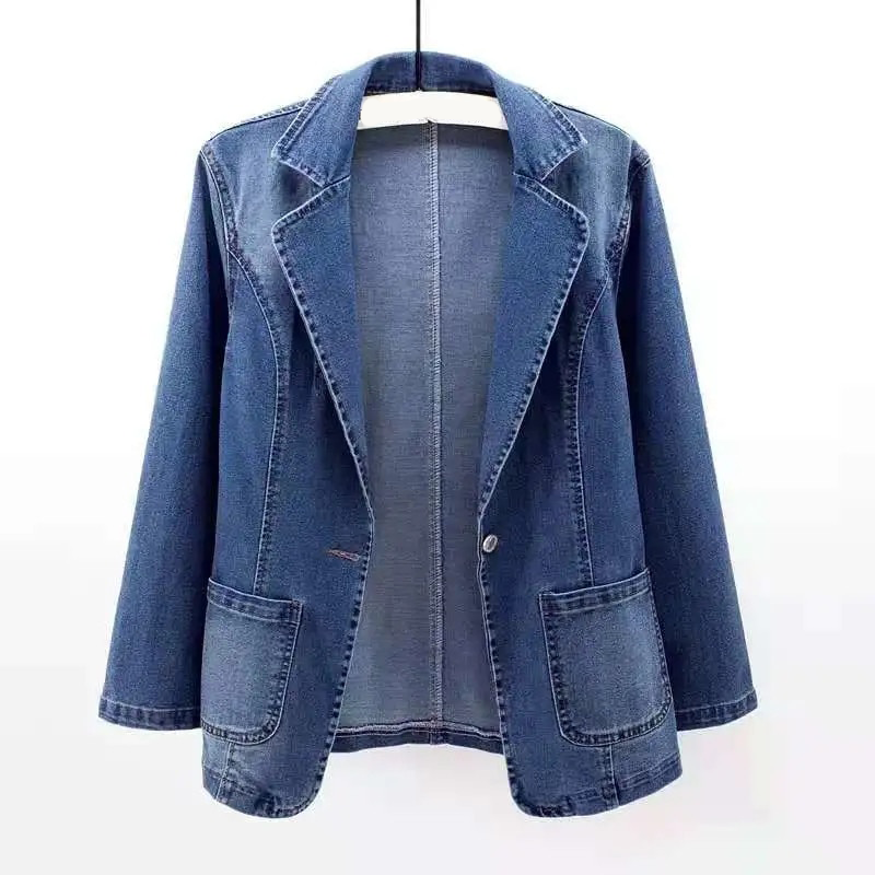 Blazer en Jean Femme – Veste tendance en denim coupe ajustée et chic