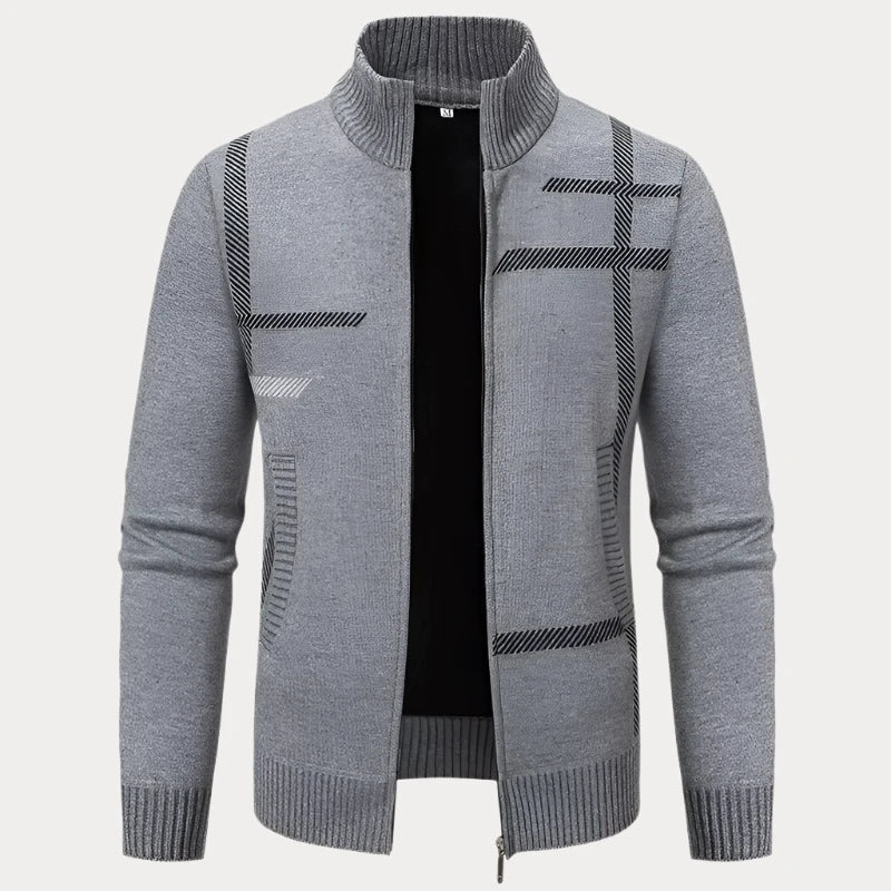 Pull homme col montant – Pull élégant avec poches latérales pour hiver