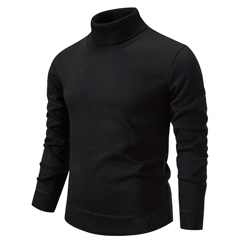 Pull col roulé homme – Pull classique en laine doux et confortable pour hiver