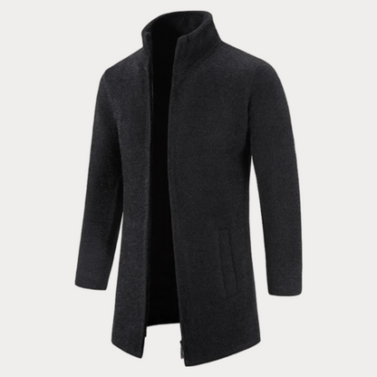 Manteau col roulé homme – Veste chaude en laine pour hiver élégant et décontracté