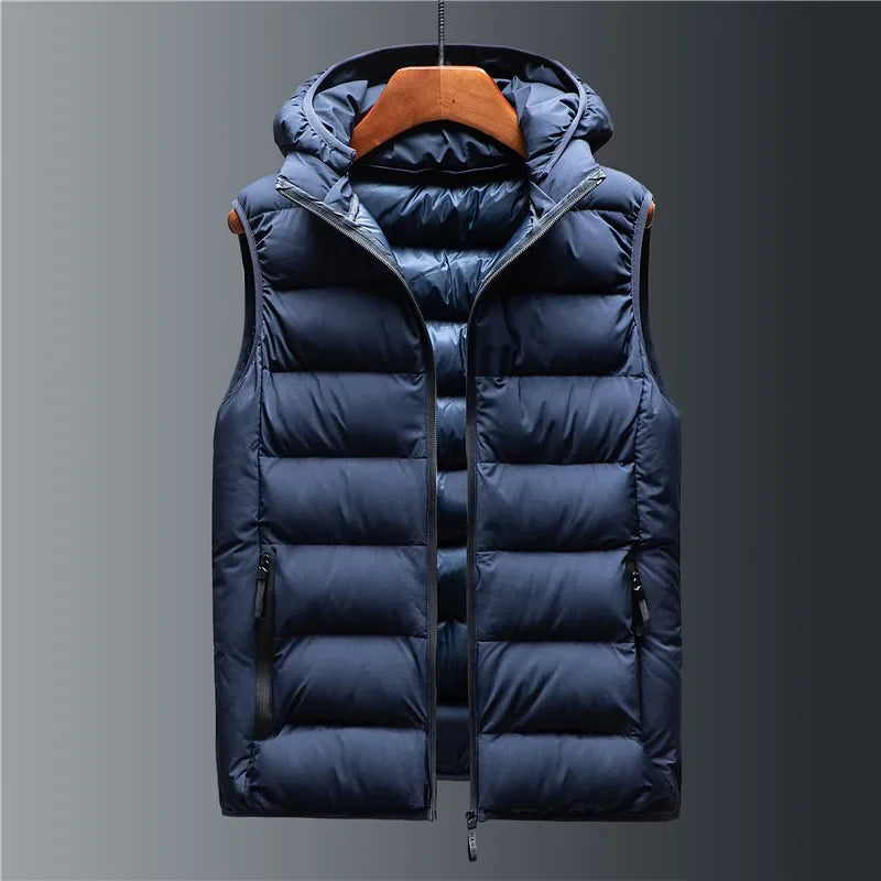 Gilet sans manches homme – Veste rembourrée légère et chaude pour hiver