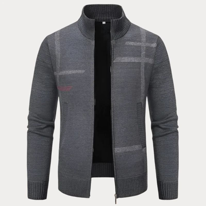 Pull homme col montant – Pull élégant avec poches latérales pour hiver