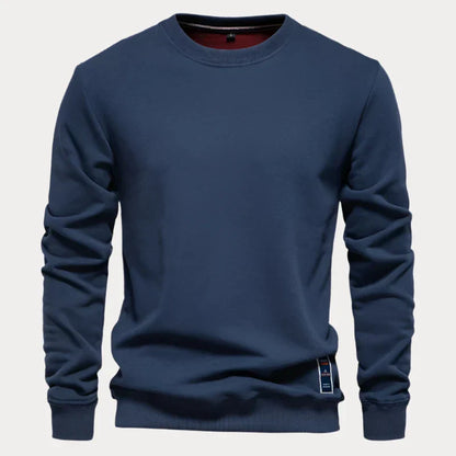 Pull col rond homme – Sweat-shirt uni confortable en coton pour casual chic