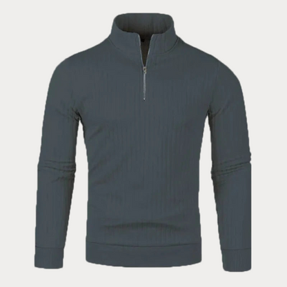 Pull à demi-zip homme – Sweat-shirt confortable en coton pour casual et sport