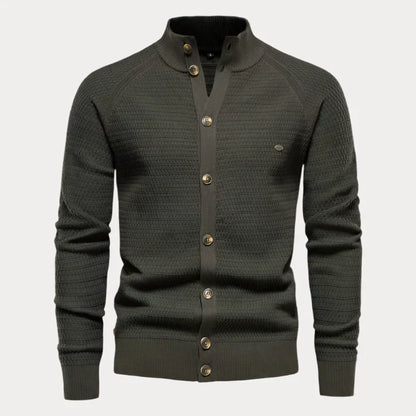 Pull homme avec patte de boutonnage – Pull élégant en coton pour automne hiver