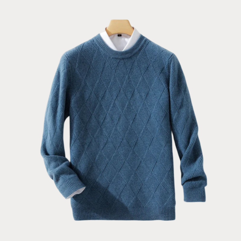 Pull en tricot homme – Pull col rond confortable en laine pour hiver