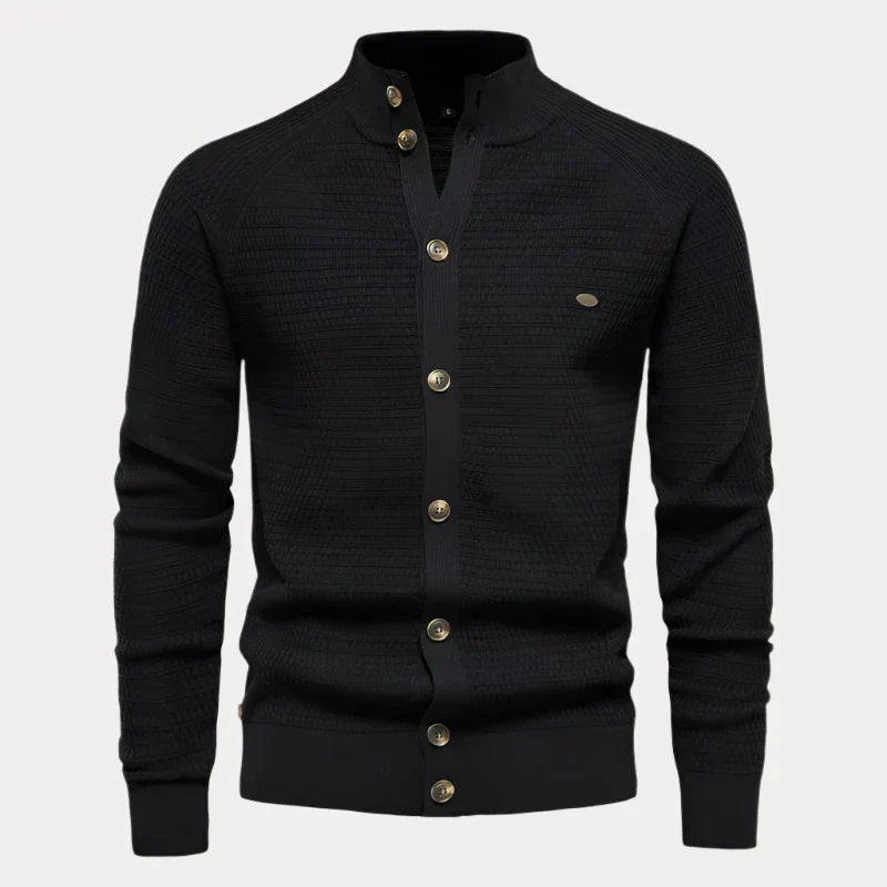 Pull homme avec patte de boutonnage – Pull élégant en coton pour automne hiver