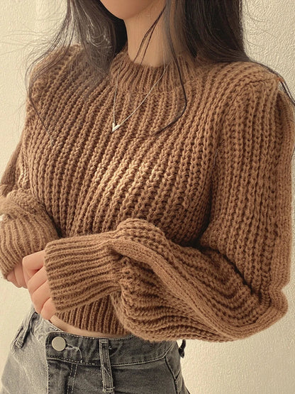 Pull en maille femme – Pull raccourci chic en tricot doux et tendance