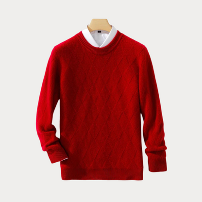 Pull en tricot homme – Pull col rond confortable en laine pour hiver