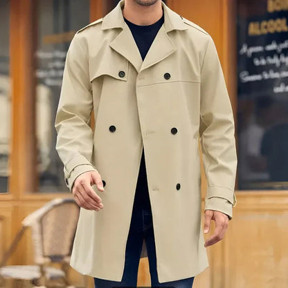 Trench-coat homme – Manteau élégant avec col revers pour style chic et intemporel