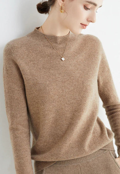 Pull col roulé femme – Pull décontracté en coton doux pour hiver et automne