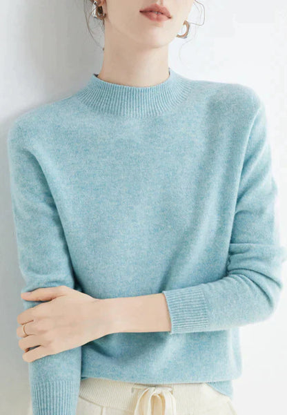 Pull col roulé femme – Pull décontracté en coton doux pour hiver et automne