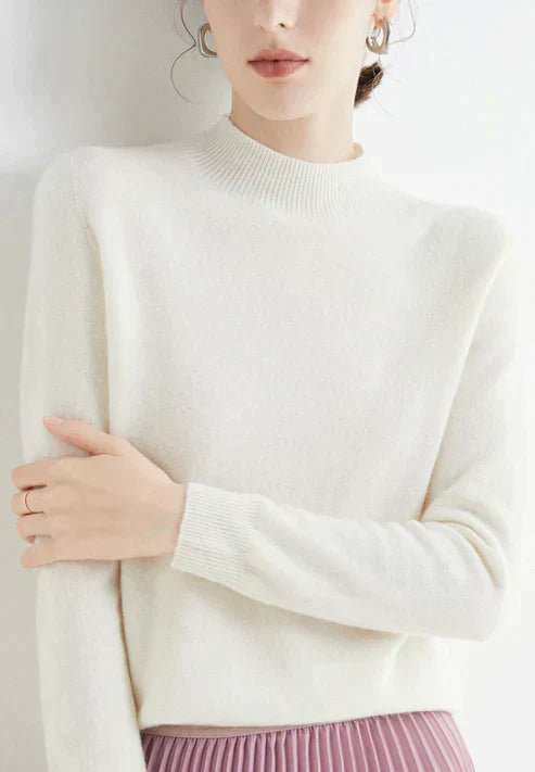 Pull col roulé femme – Pull décontracté en coton doux pour hiver et automne