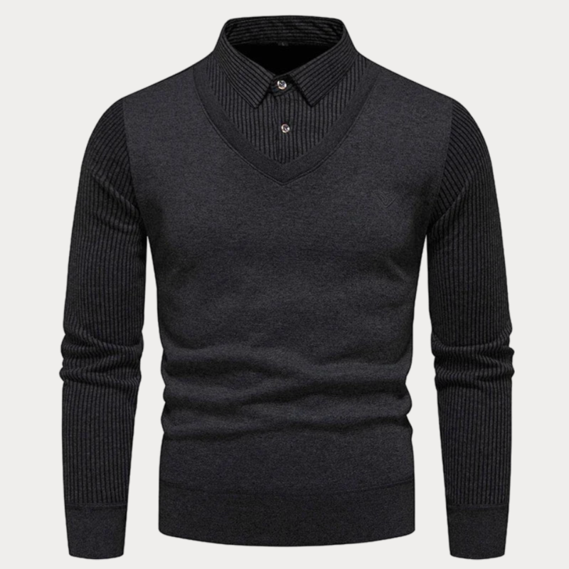 Pull en tricot homme – Pull confortable avec col pour hiver et casual chic