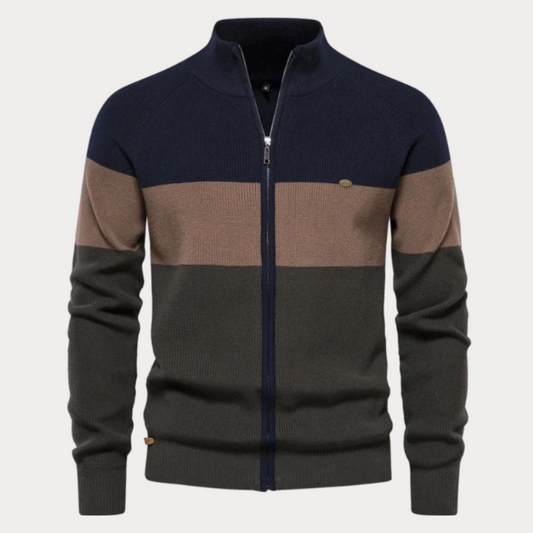 Veste en tricot homme – Veste patchwork élégante et confortable pour hiver