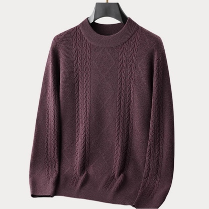 Pull en maille homme – Pull col rond confortable en tricot pour l'hiver