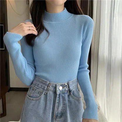 Pull col roulé femme – Pull en laine doux et chaud pour hiver élégant