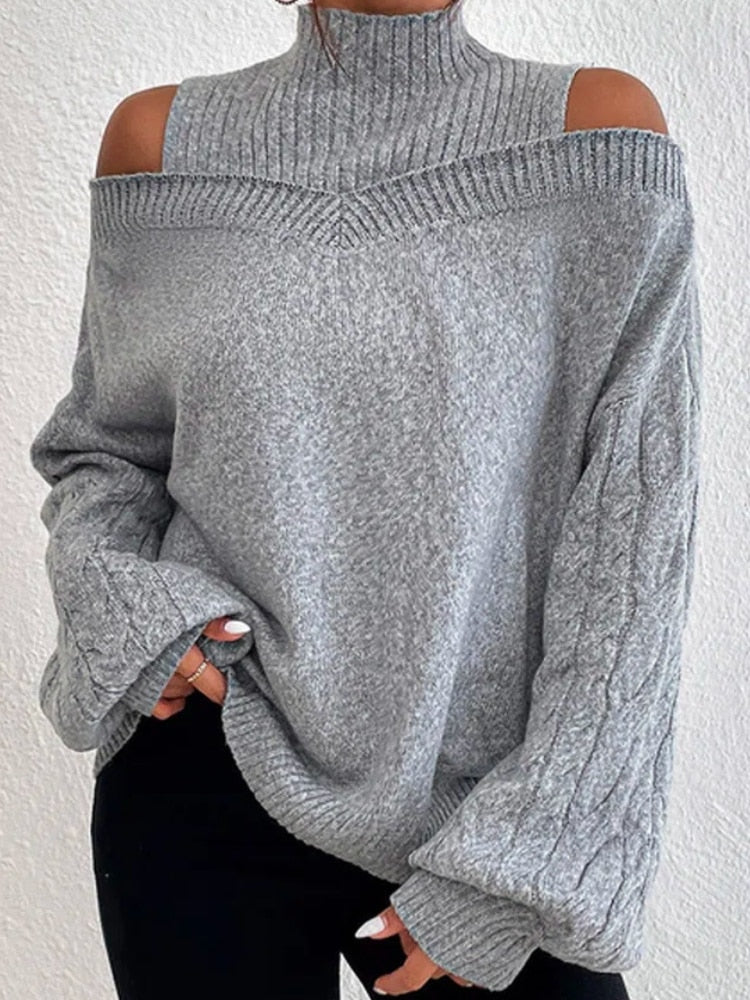 Pull col roulé femme – Haut décolleté élégant en tricot doux et confortable