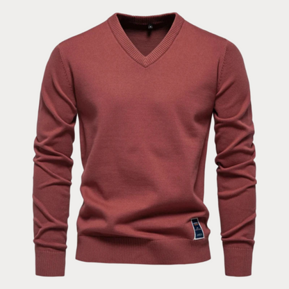 Pull col en V homme – Pull classique en coton doux et confortable pour toutes occasions