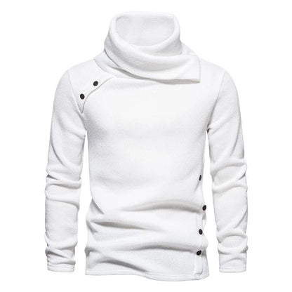 Pull col roulé homme – Pull à boutons design élégant pour hiver et casual