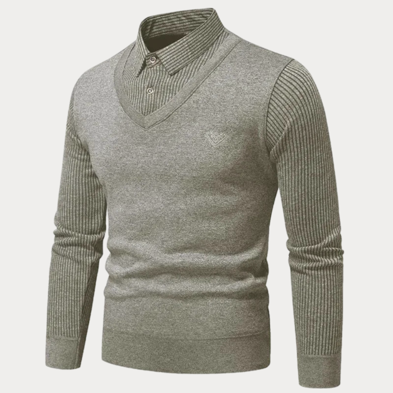 Pull en tricot homme – Pull confortable avec col pour hiver et casual chic