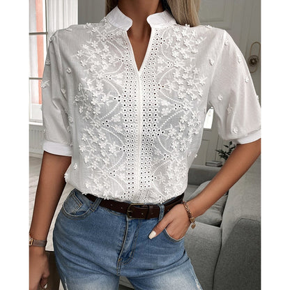 Blouse femme – Chemisier élégant en coton léger à manches longues chic