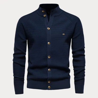 Pull homme avec patte de boutonnage – Pull élégant en coton pour automne hiver