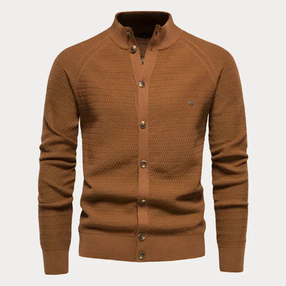 Pull homme avec patte de boutonnage – Pull élégant en coton pour automne hiver